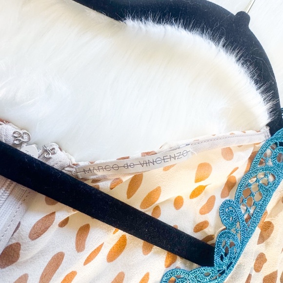 Marco De Vincenzo all silk embroidered Polk dot spots red sheer - Picture 3 of 3